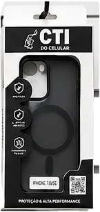 Capinha CTI preta para iPhone 7, 8 e SE na embalagem