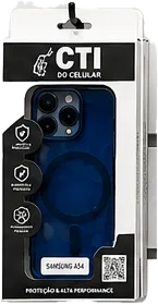Capinha CTI azul para Samsung A54 na embalagem